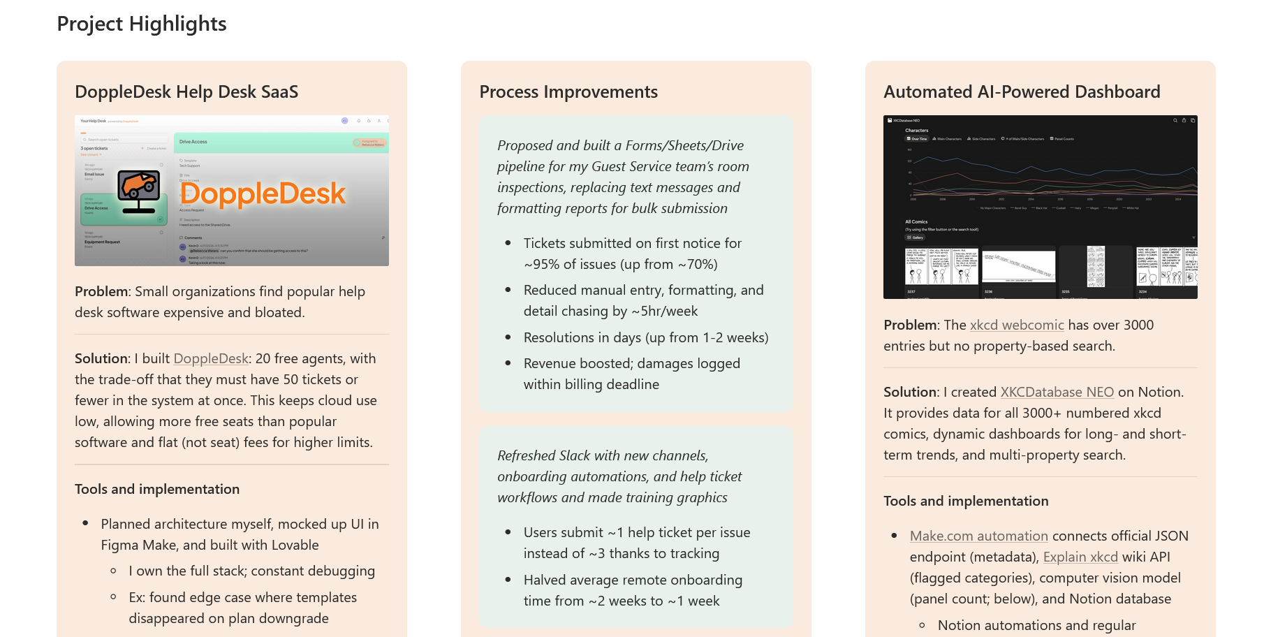 The old portfolio on Notion looked nice, but it was difficult to scale without it growing slow or cluttered.